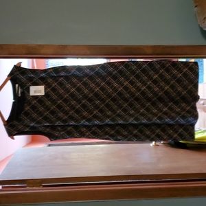 Sleeveless tweed business dress